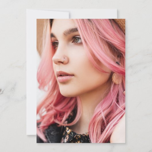 Chic Script Two Photo Afstuderen Kaart (Achterkant)