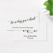 Chic Script Typografie Drinktickets op Wit Visitekaartje (Bureau)