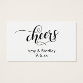 Chic Script Typografie Drinktickets op Wit Visitekaartje (Achterkant)