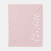 Chic Script Typography Personalized Girly Pink Fleece Deken (Voorkant)