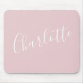 Chic Script Typography Personalized Girly Pink Muismat (Voorkant)
