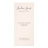 Chic Script Typography Services Blush prijslijst Reclamekaart (Achterkant)