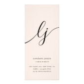 Chic Script Typography Services Blush prijslijst Reclamekaart (Achterkant)