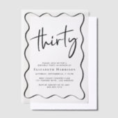 Chic Script Wavy Lijst 30ste verjaardagsfeest Vellum Uitnodigingen (Offset)