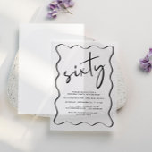 Chic Script Wavy Lijst 60ste verjaardagsfeest Vellum Uitnodigingen