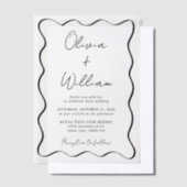 Chic Script Wavy Lijst Wedding Vellum Uitnodigingen (Offset)