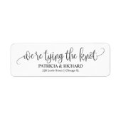Chic Script We Komen In De Knoop Retouradres Etiket (Voorkant)