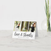 Chic-script | Weddenfoto collage Hartelijk dank Bedankkaart (Voorkant)