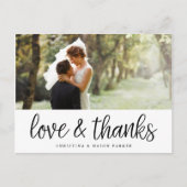 Chic-script | Weddenfoto Hartelijk dank Briefkaart (Voorkant)