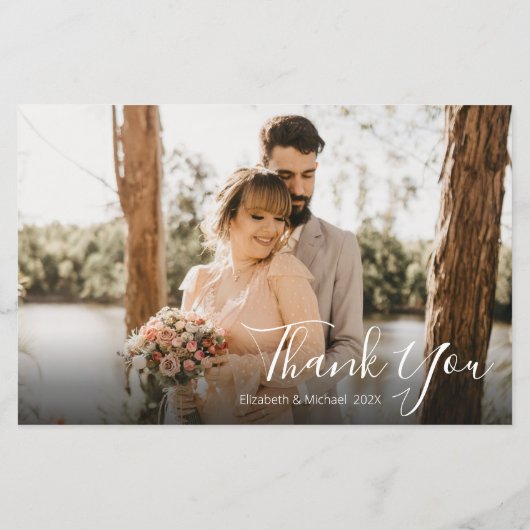 Chic Script Weddenschap 3 Foto Collage Hartelijk d (Achterkant)