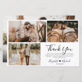 Chic Script Weddenschap 3 Foto Collage Hartelijk d (Voorkant / Achterkant)