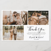 Chic Script Weddenschap 3 Foto Collage Hartelijk d (Voorkant)