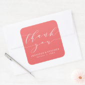 Chic-script | Weddenschap Hartelijk dank Vierkante Sticker (Envelop)