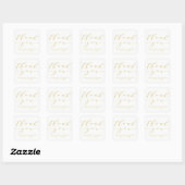 Chic-script | Weddenschap Hartelijk dank Vierkante Sticker (Vel)