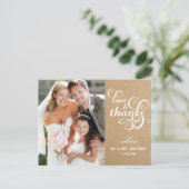 Chic Script Wedding Dank u Briefkaart (Staand voorkant)