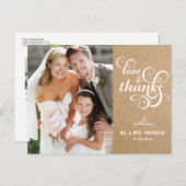 Chic Script Wedding Dank u Briefkaart (Voorkant / Achterkant)