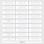 Chic Script Wedding Guest Adresetiketten Sticker<br><div class="desc">Eenvoudig te personaliseren, namen en adressen / stickers van het huwelijksadres voor gasten. GROOTTE INDIVIDUELE ETIKETTERS: 1, 45 X 4, 45" Deze smakelijke, moderne en eenvoudige bruiloft-adresetiketten zijn voorzien van uw trouwgastnamen in blauw, elegant handgeschreven script kalligrafie op een witte achtergrond. Voeg gewoon uw individuele trouwgastennamen en adres toe. Perfect...</div>