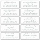Chic Script Wedding Guest Adresetiketten Sticker (Voorkant)