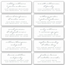 Chic Script Wedding Guest Adresetiketten