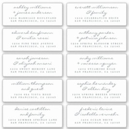 Chic Script Wedding Guest Adresetiketten Sticker