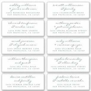 Chic Script Wedding Guest Adresetiketten Sticker