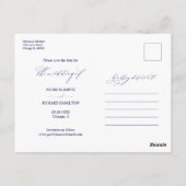 Chic Script Wedding Save the Date 2 Photo Collage Briefkaart (Achterkant)