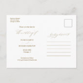 Chic Script Wedding Save the Date 3 Photo Collage Briefkaart (Achterkant)