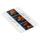 Chic Script Wedding Save the Date 3 Photo Collage Magneet (Rechterzijde)