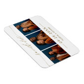 Chic Script Wedding Save the Date 3 Photo Collage Magneet (Rechterzijde)