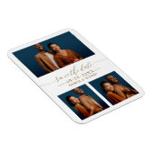 Chic Script Wedding Save the Date 3 Photo Collage Magneet (Rechterzijde)