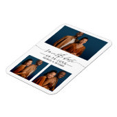 Chic Script Wedding Save the Date 3 Photo Collage Magneet (Linkerzijde)