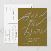 Chic Script Wedding Save the Date Notice Briefkaart (Voorkant / Achterkant)