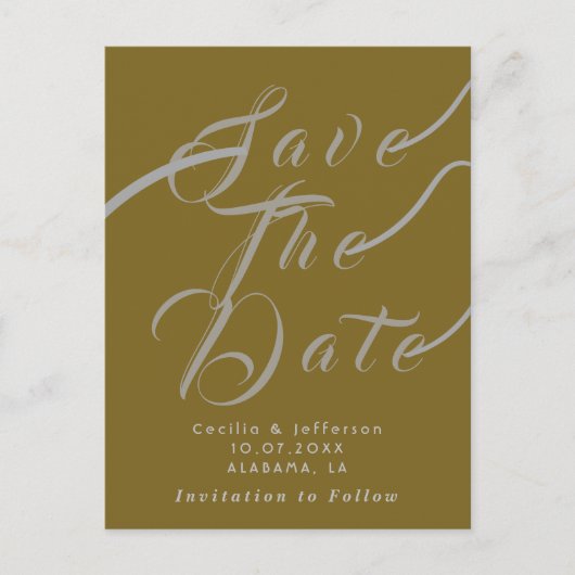 Chic Script Wedding Save the Date Notice Briefkaart (Voorkant)