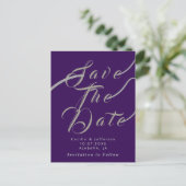 Chic Script Wedding Save the Date Notice Briefkaart (Staand voorkant)