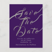 Chic Script Wedding Save the Date Notice Briefkaart (Voorkant)