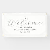 Chic Script Welkom Trouwbanner Spandoek (Horizontaal)