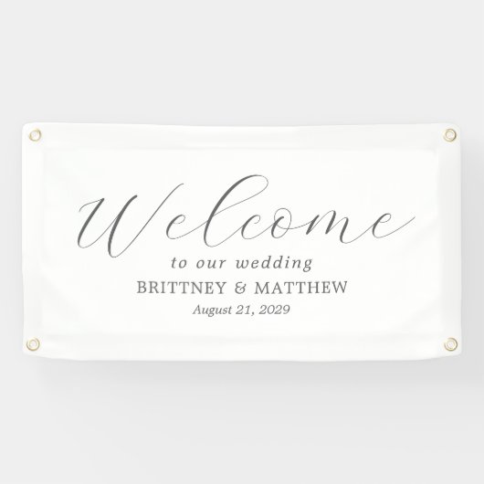 Chic Script Welkom Trouwbanner Spandoek (Horizontaal)
