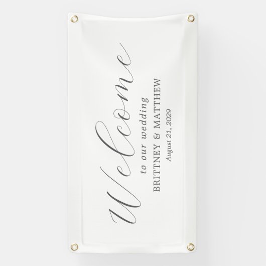 Chic Script Welkom Trouwbanner Spandoek (Verticaal)