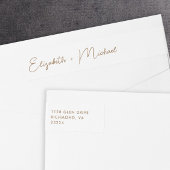 Chic Script White Gold Wedding Retouradres