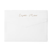 Chic Script White Gold Wedding Retouradres (Achterkant)