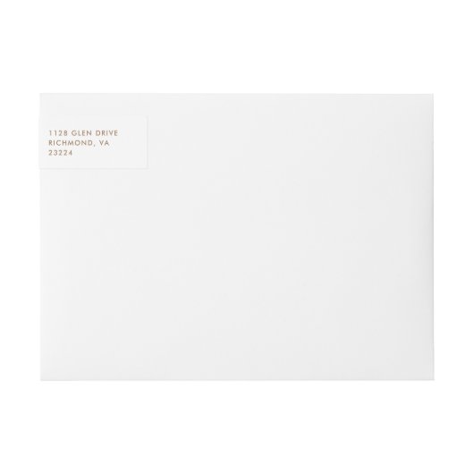 Chic Script White Gold Wedding Retouradres (Voorkant)