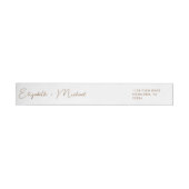 Chic Script White Gold Wedding Retouradres (Individueel)