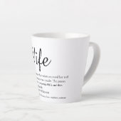 Chic Script Wife Definition Black en White Fun Latte Mok (Rechterhoek)