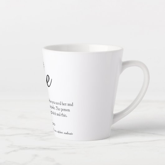 Chic Script Wife Definition Black en White Fun Latte Mok (Rechts)