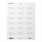 Chic Script Wit Huwelijks Retouradreslabel Etiket (Full Sheet)
