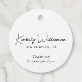 Chic Script Zakelijk Bedank Cadeaukaart Bedankjes Labels (Voorkant)