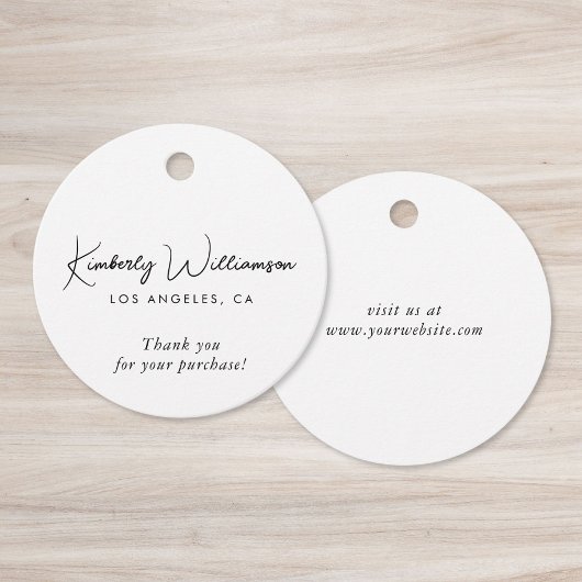 Chic Script Zakelijk Bedank Cadeaukaart Bedankjes Labels