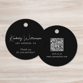 Chic Script Zakelijk QR-code Bedankingslabel Bedankjes Labels