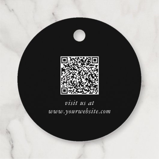 Chic Script Zakelijk QR-code Bedankingslabel Bedankjes Labels (Achterkant)
