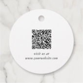 Chic Script Zakelijk QR-code Bedankkaartje Bedankjes Labels (Achterkant)